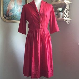 1950’s Red Shirtwaist Dress